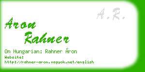 aron rahner business card